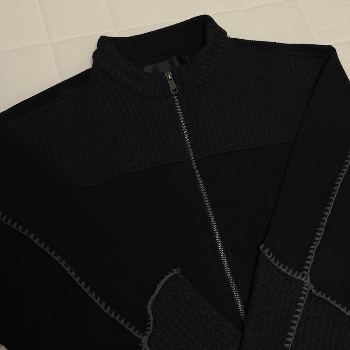 이티씨이 스모킹 니트 집업 상품이미지1