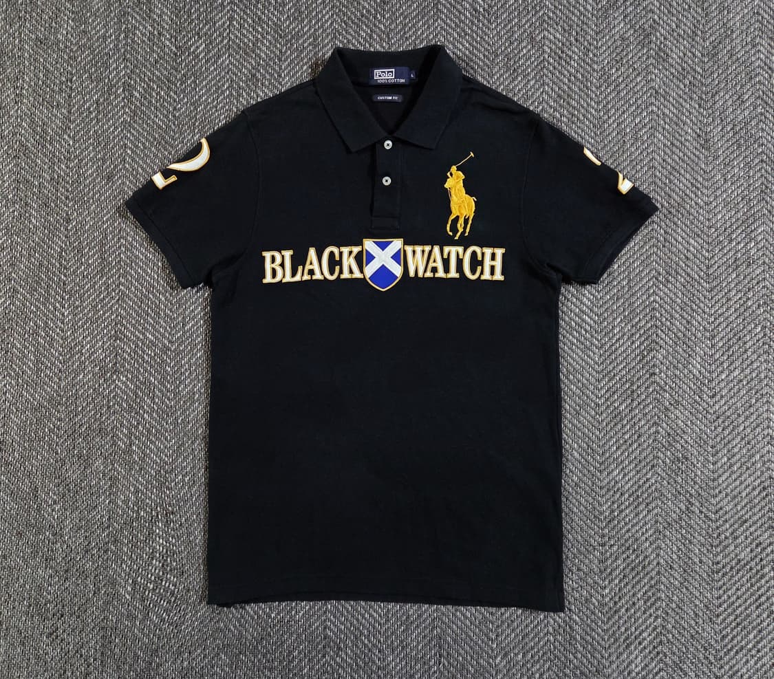 폴로 랄프로렌 블랙와치 블랙 골드 빅포니 카라 반팔티 상품이미지1