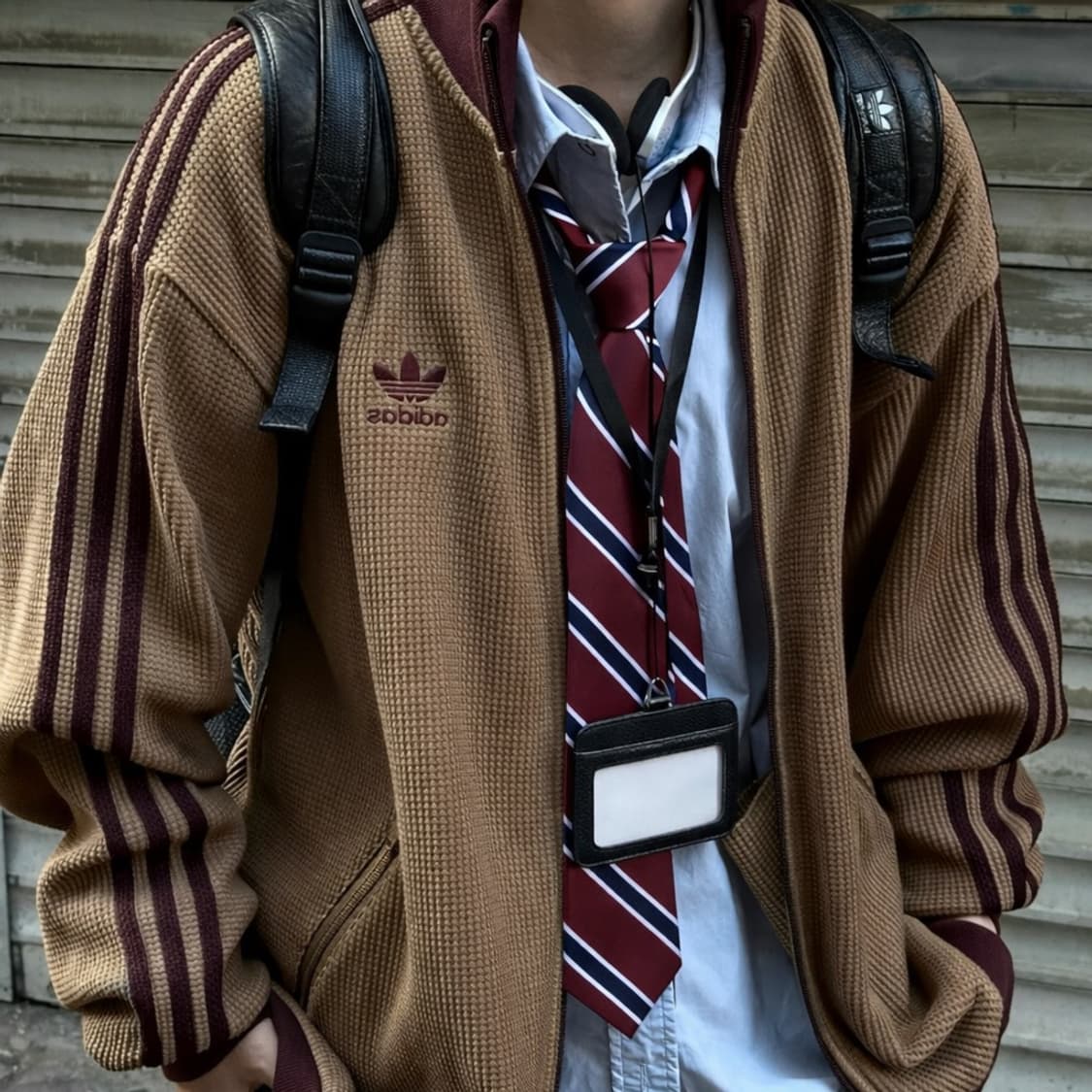 아디다스 파이어버드 브라운 버건디 데저트 니트 져지 집업 트랙탑 상품이미지2