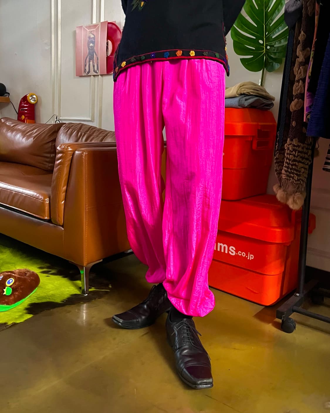 JPN Vintage Hot Pink Nylon Track Pants 상품이미지2