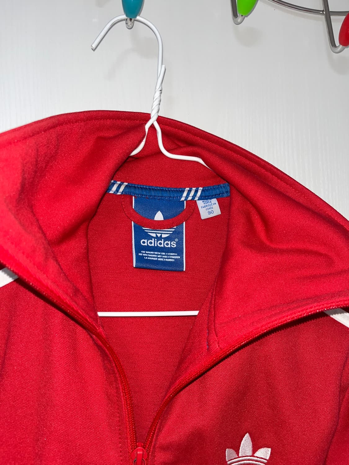 아디다스 슬림핏 레드 트랙탑 져지 90 상품이미지3