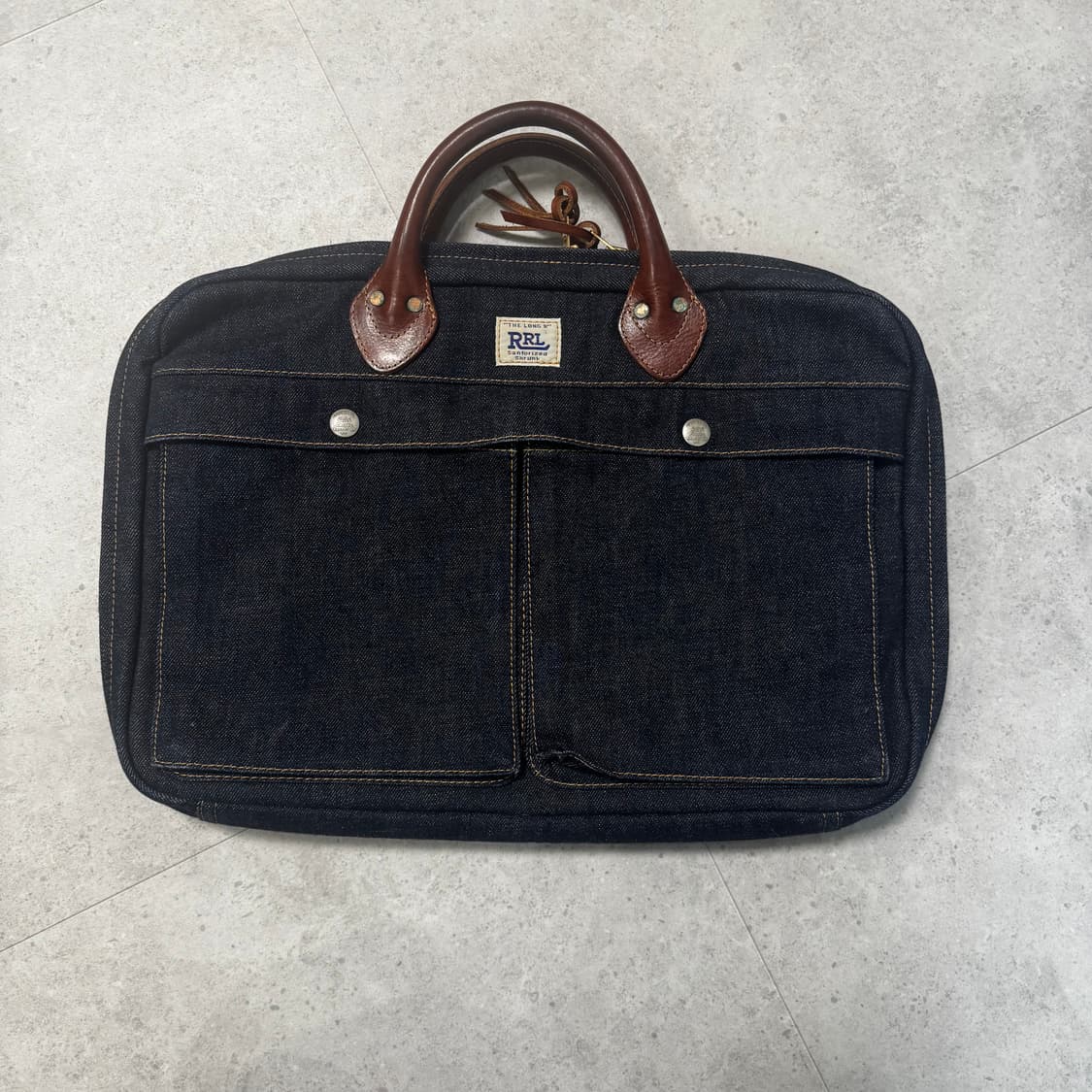 RRL 더블알엘 레더 트림 데님 브리프케이스 상품이미지2