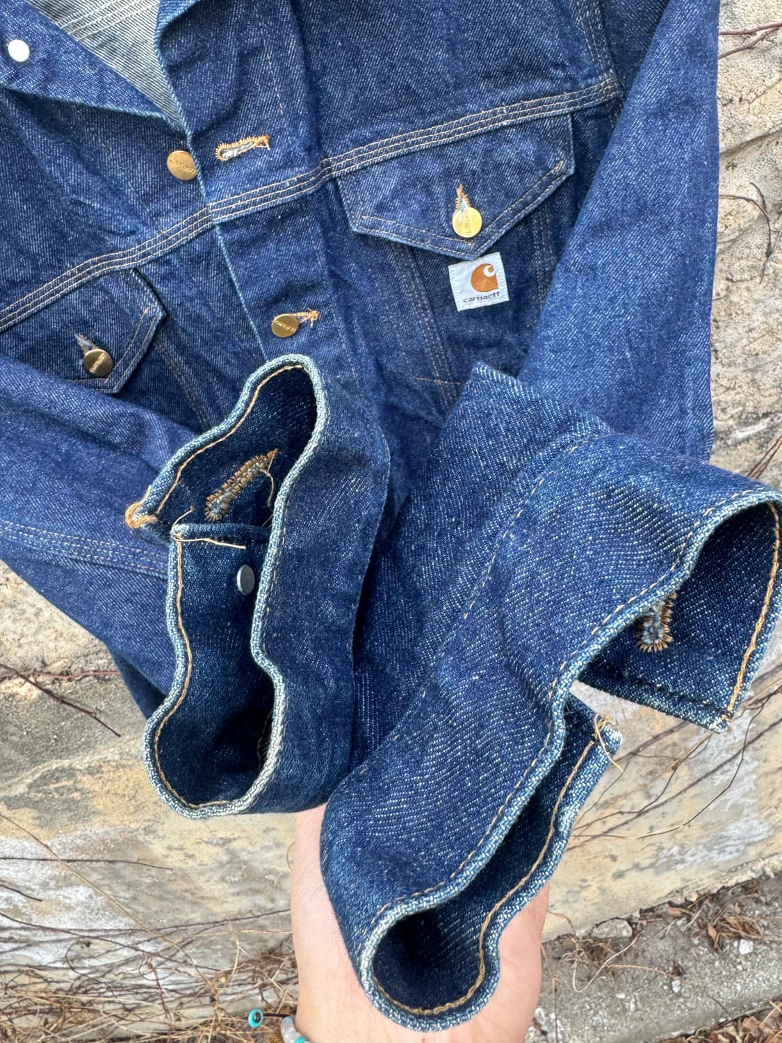 90s 칼하트 빈티지 wu108 인디고 데님 트러커 자켓 42 상품이미지6