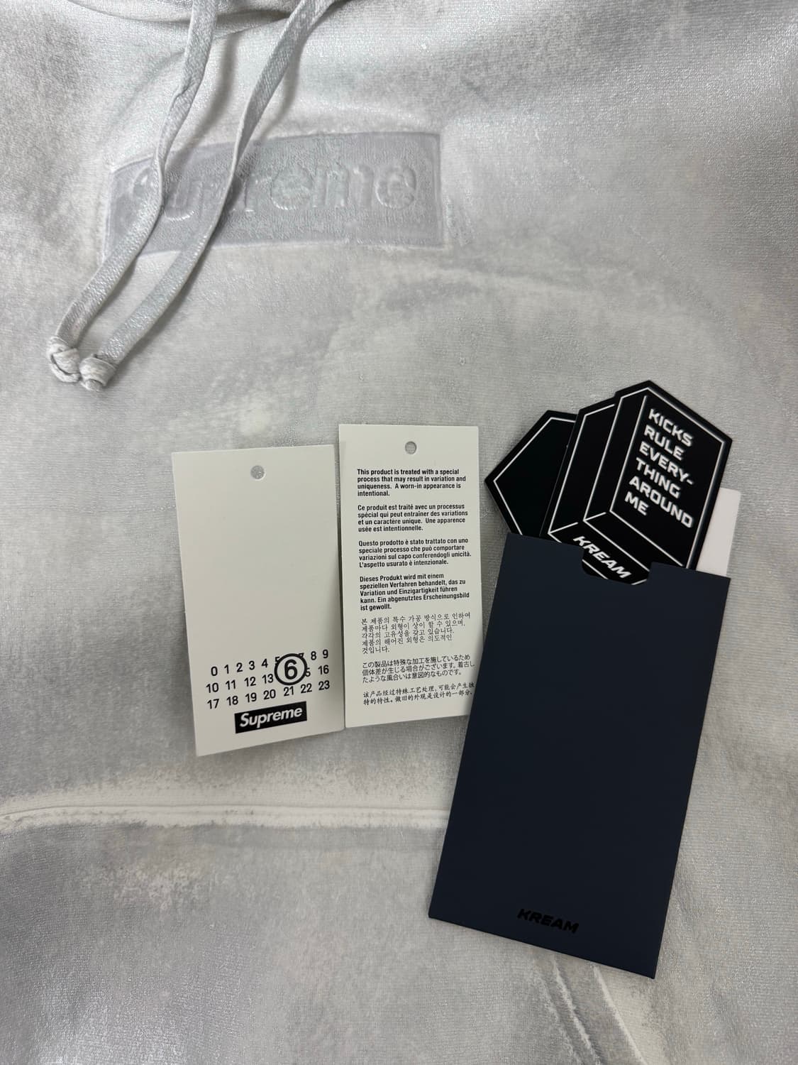 [L]슈프림xMM6 메종마르지엘라 포일 박스 후드 화이트 상품이미지3