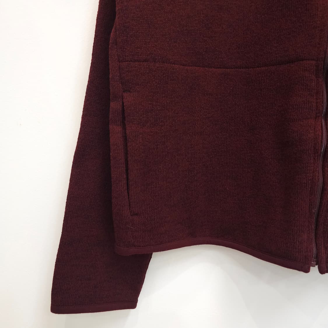 무인양품 버건디 후리스 기모 집업 가디건 상품이미지5