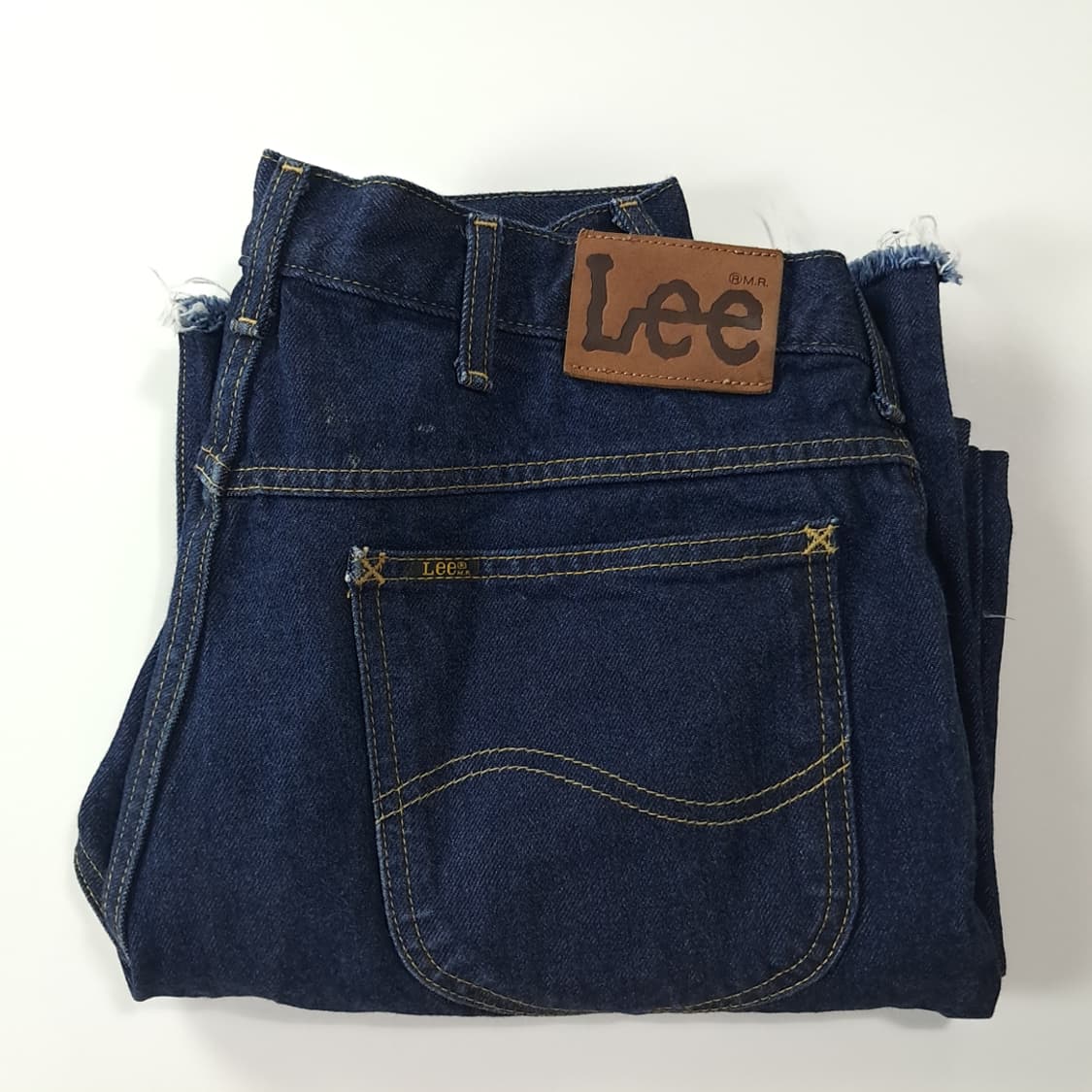 CJ572 34 리 LEE 90s 일본판 다크인디고 컷오프 데님 팬츠  상품이미지9