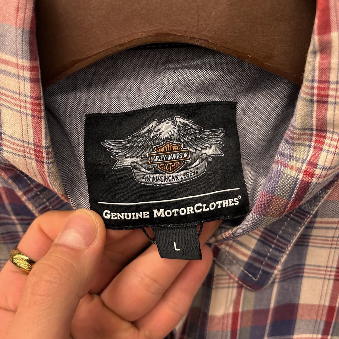 할리데이비슨 멀티 타탄체크 코튼패치 워크셔츠 N1160 상품이미지10