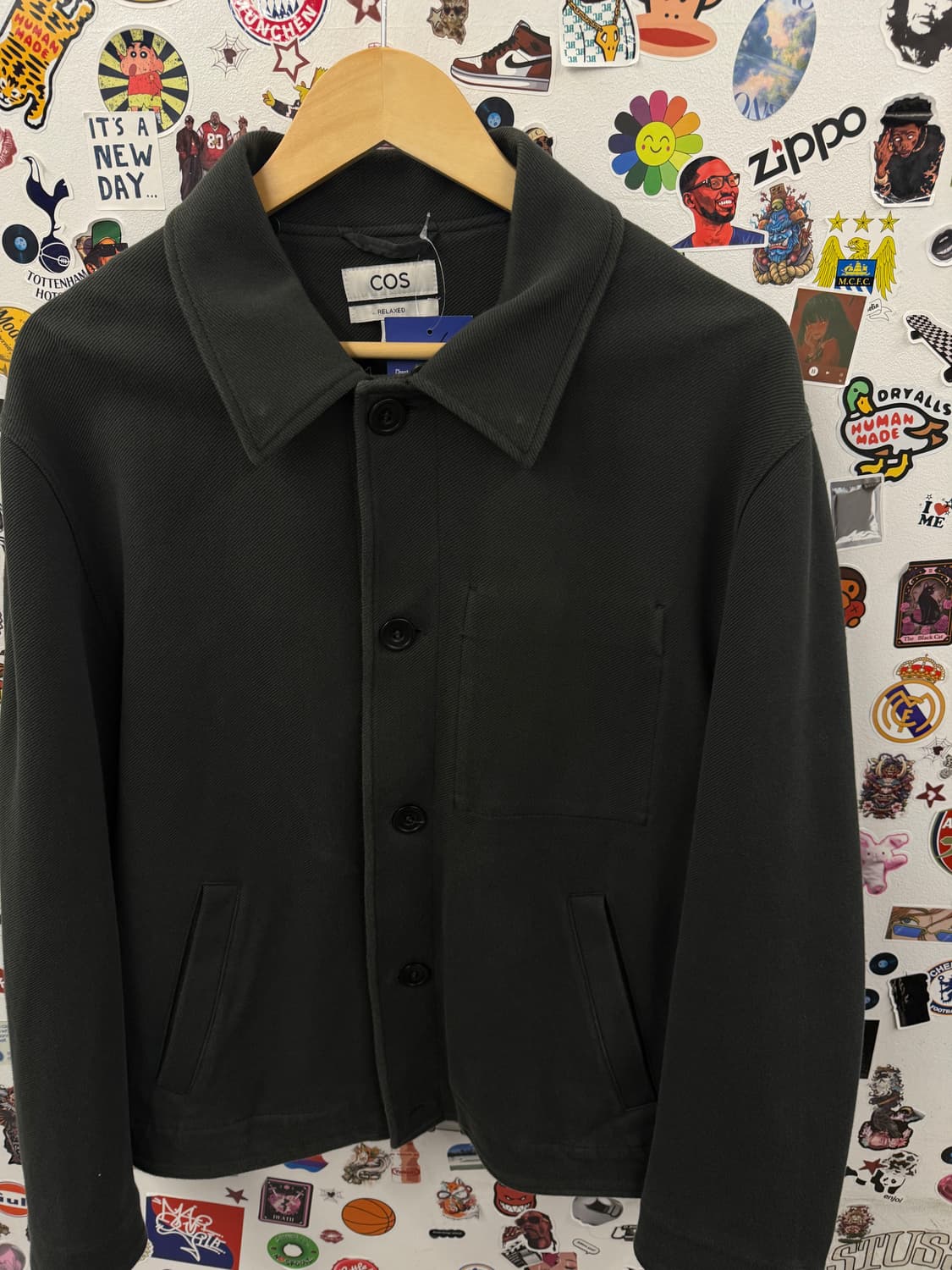 COS 코스 칼라 트윌 그린 자켓 L 상품이미지3