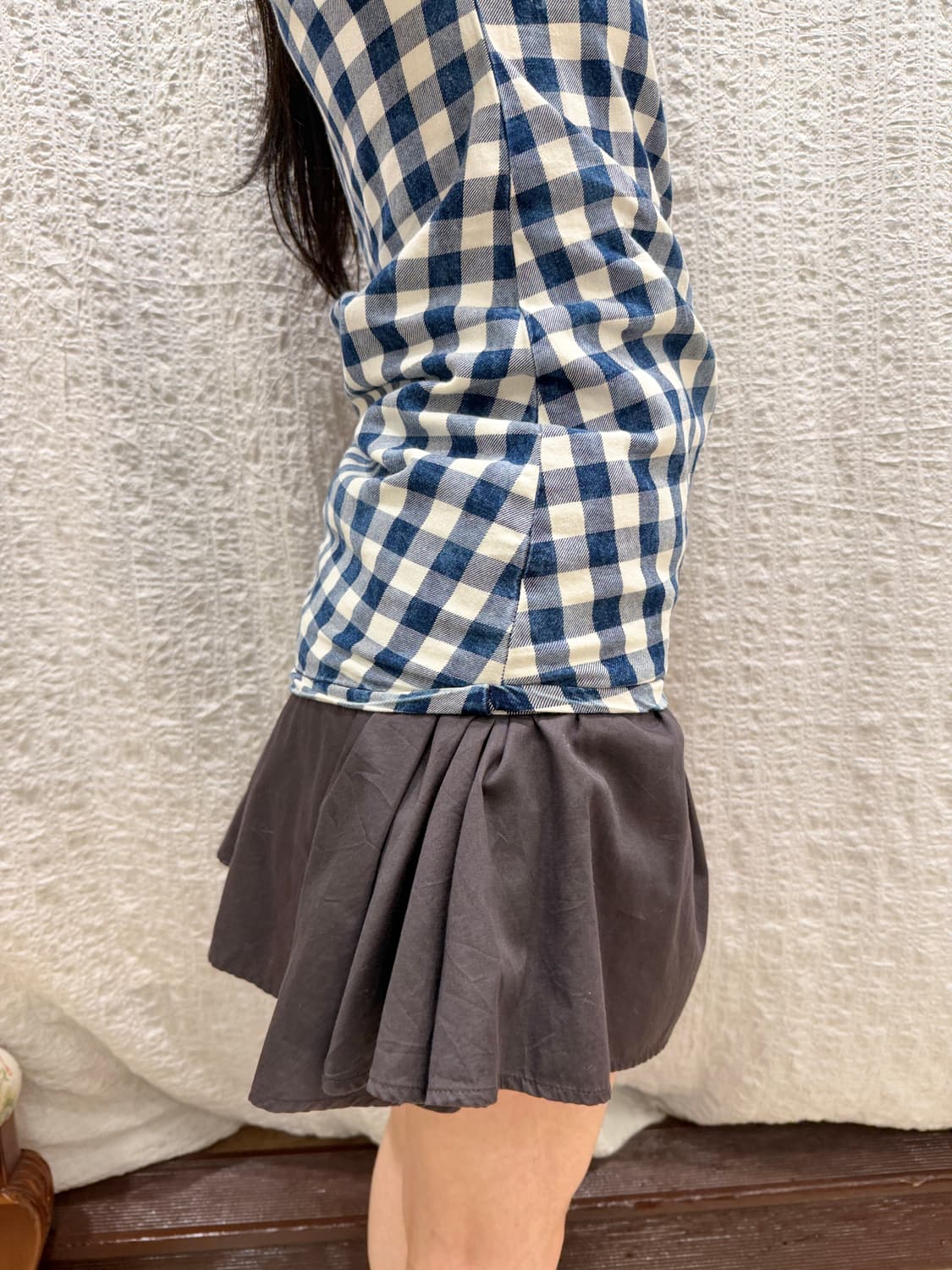 Purple navy mini skirt 상품이미지1