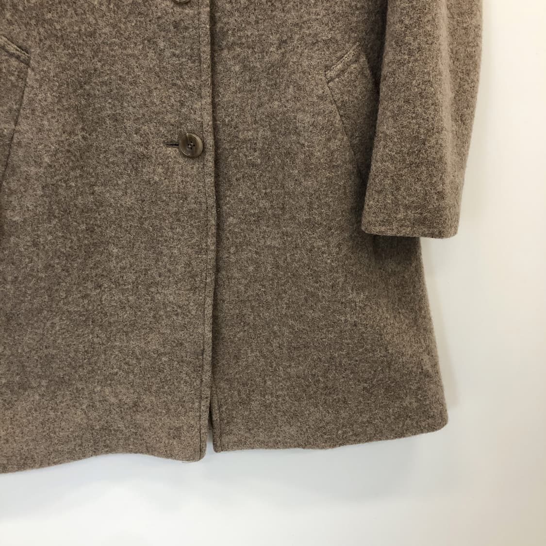 유니클로 싱글 울 코트 여성 XL 오트밀 상품이미지3