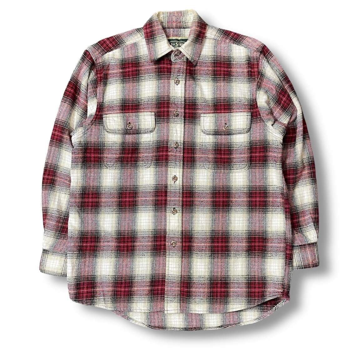 빈티지 체크 플란넬 투포켓 긴팔 셔츠 상품이미지1