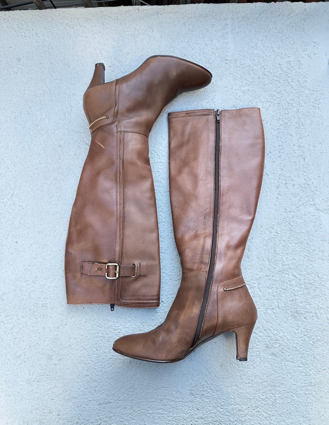Vintage leather buckle boots 상품이미지1