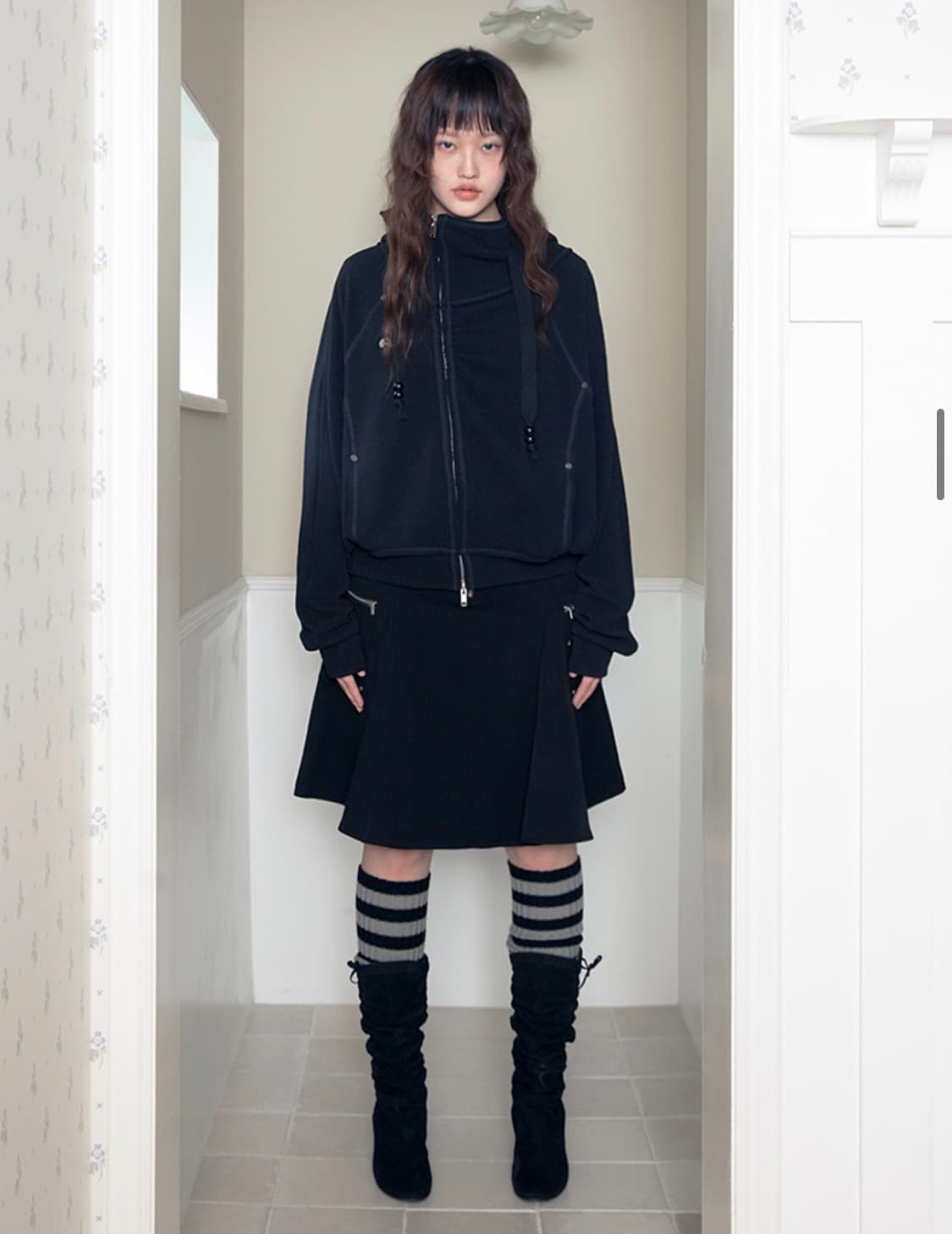 허그유어스킨 셔링 하이넥 후드집업  상품이미지3