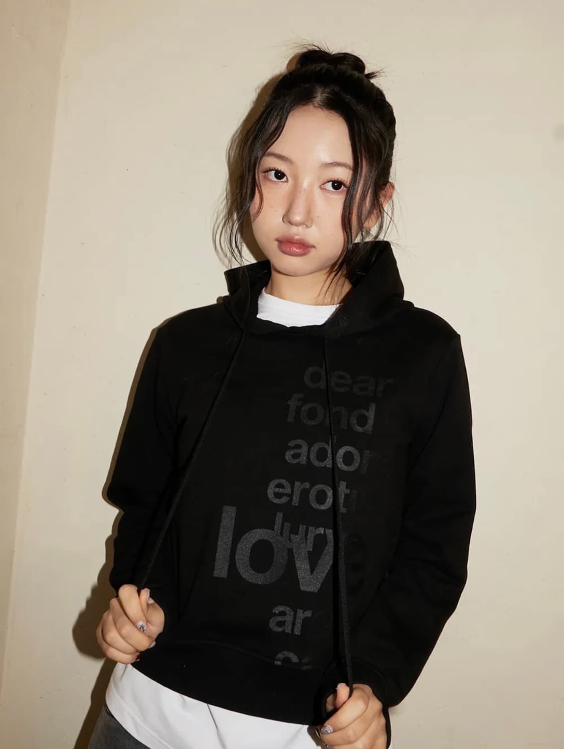 오피쉬 LETTERING HOODIE, BLACK 상품이미지1