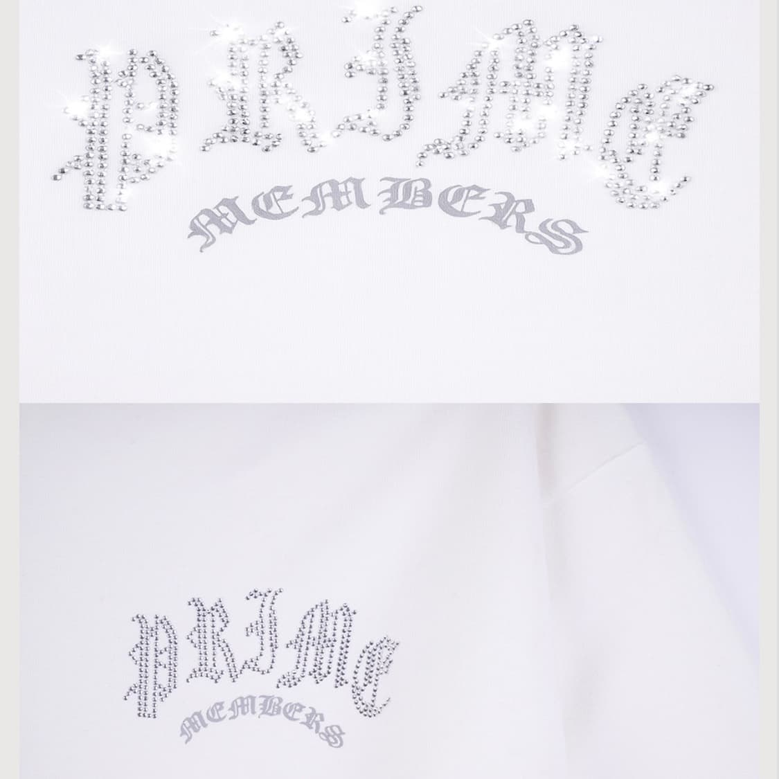 프라임멤버스 후드집업 Rhinestone Zip-Up White 상품이미지3