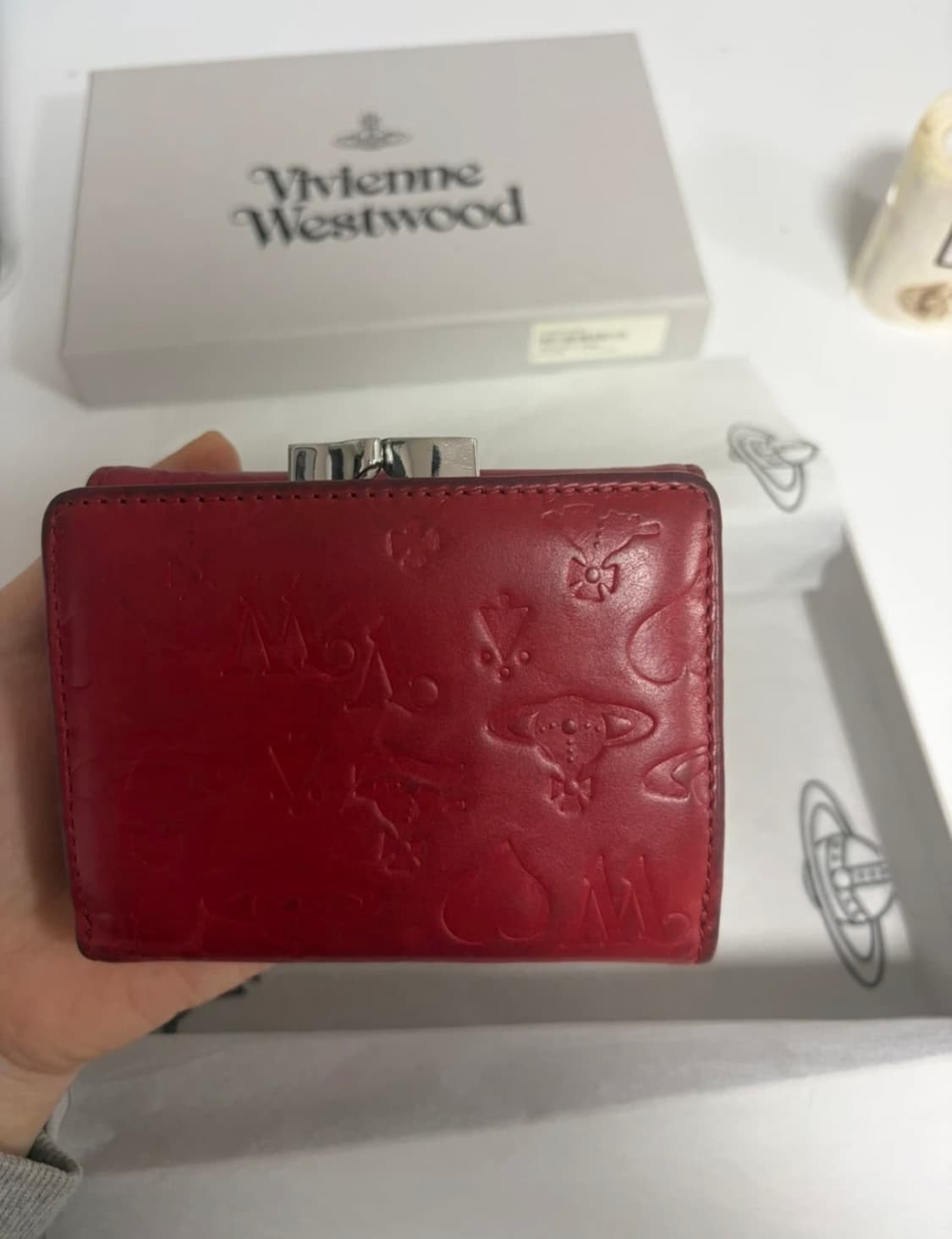 비비안웨스트우드 레드 가죽 반지갑 상품이미지6