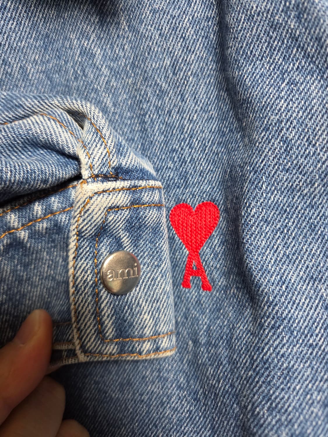 22SS ami 체스트 로고 자수 데님 자켓 상품이미지3