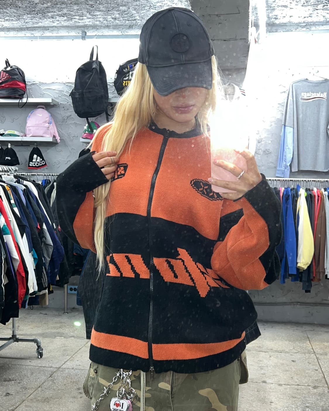 착샷O 엑스톤즈 스컬 니트집업 상품이미지5