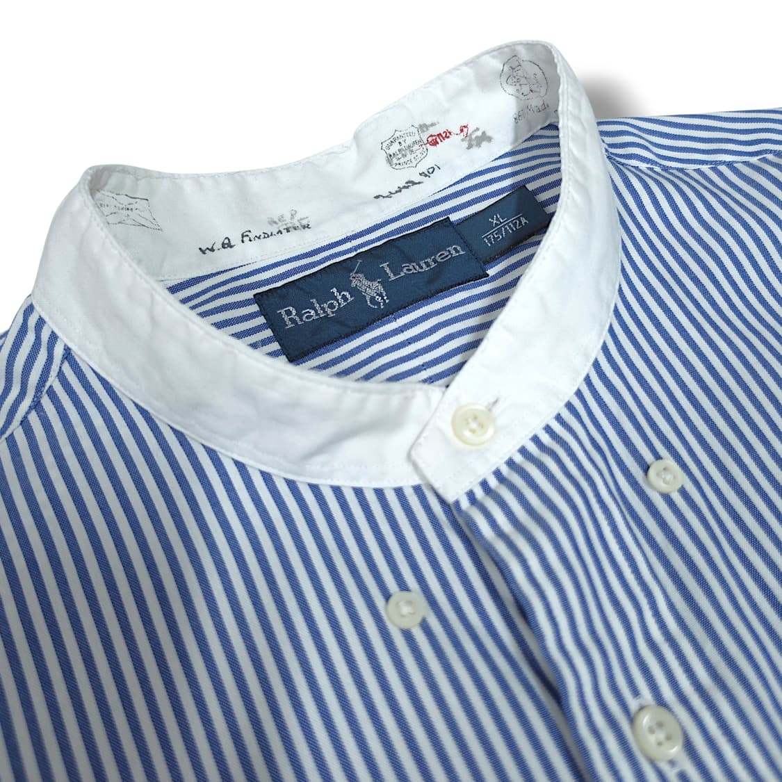 [XL] 폴로 화이트&블루 스트라이프 헨리넥 긴팔셔츠 상품이미지7