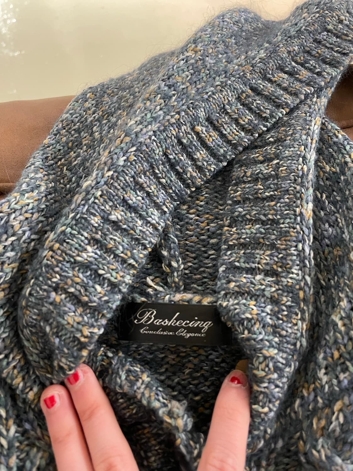 Japanese vtg 보카시 케이블 후드 가디건 상품이미지9