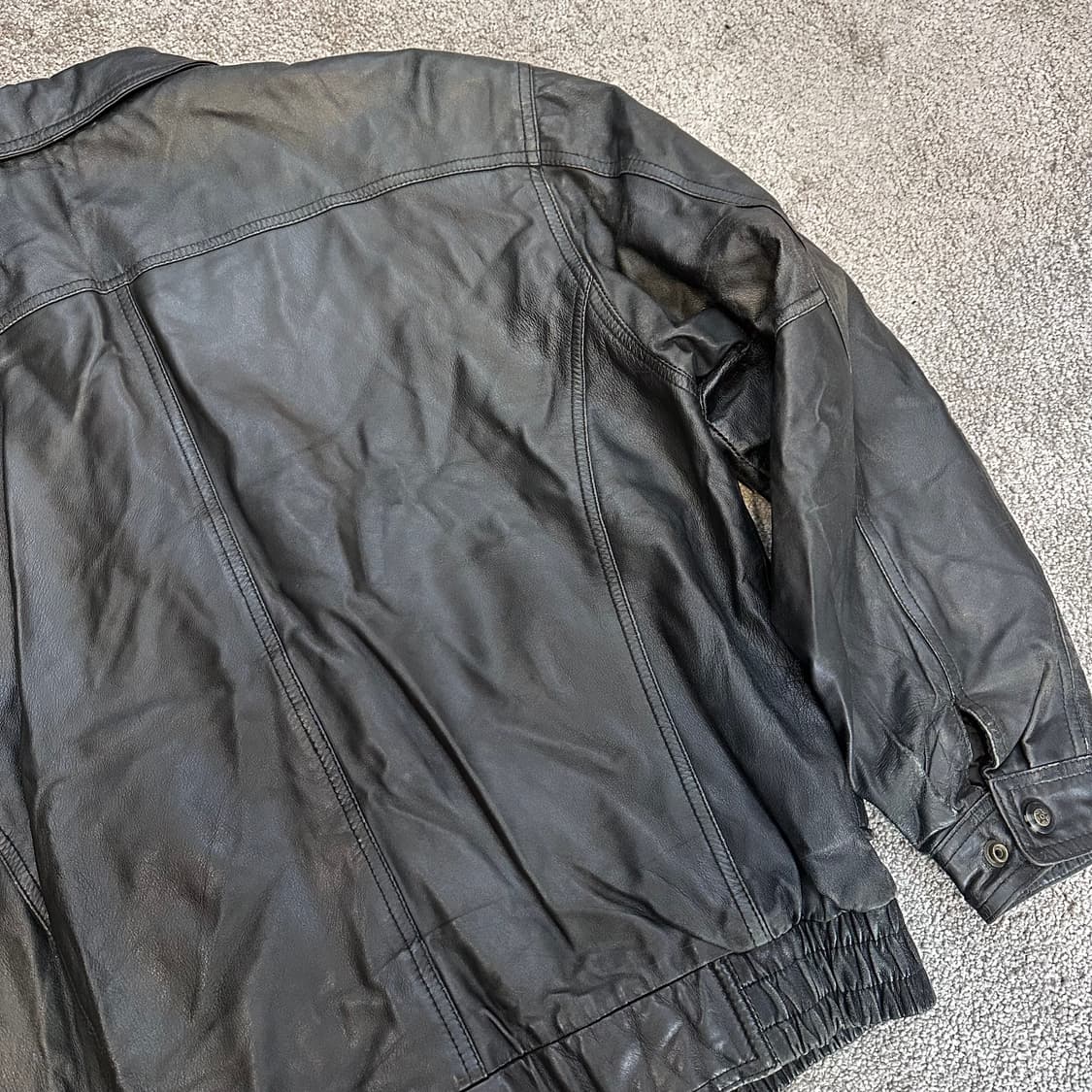 빈티지 블랙 양가죽 봄버 자켓XL 상품이미지8