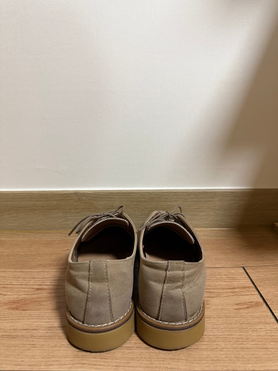 (270size) 빈티지 스웨이드 베이지 더비슈즈 상품이미지4