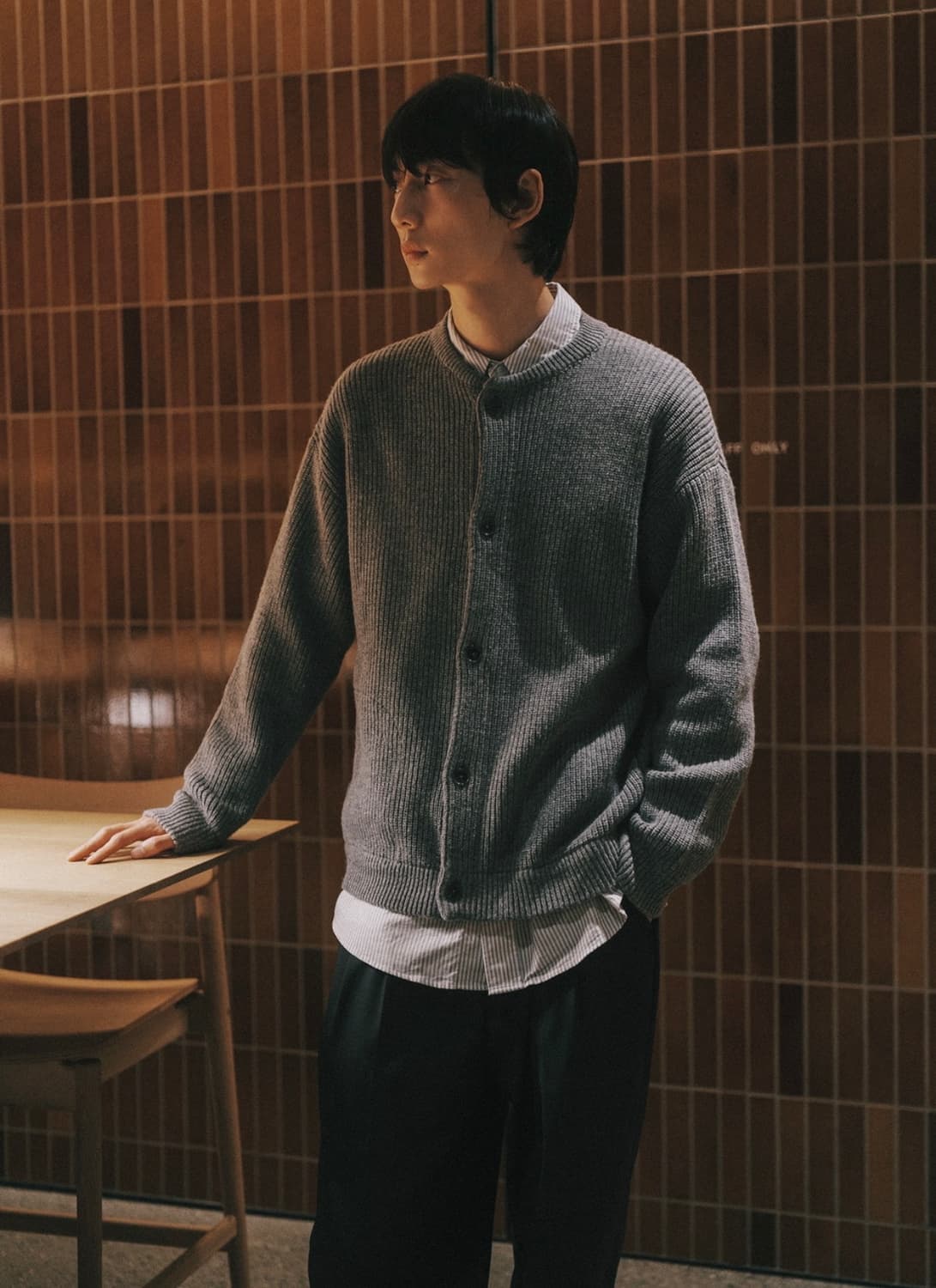 247시리즈 울 점퍼 가디건 멜란지 그레이 M 상품이미지1