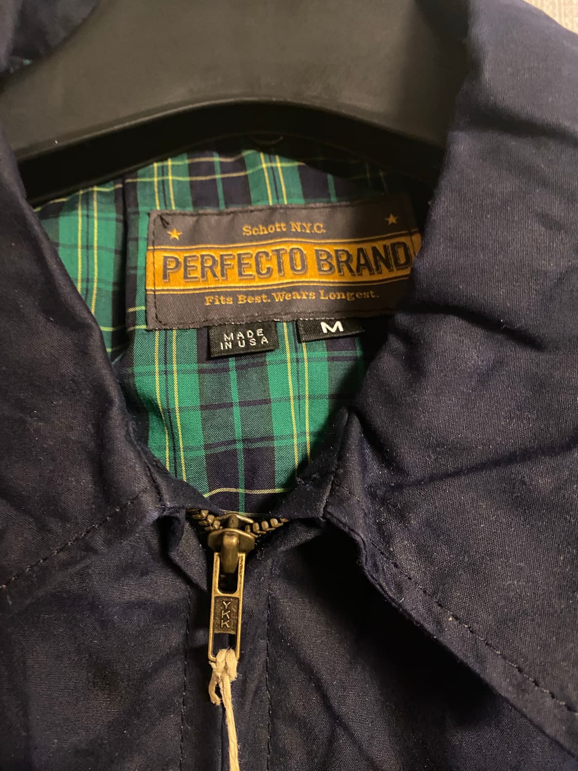 Schott Perfecto 네이비 왁스 자켓 상품이미지3