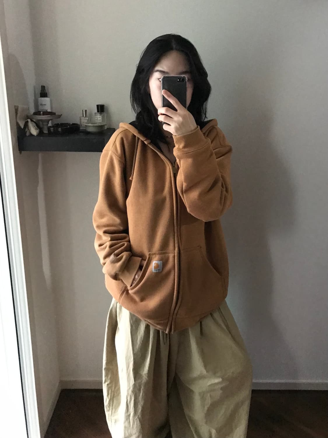 칼하트 써멀 카멜 레인디펜더 후드집업 상품이미지3