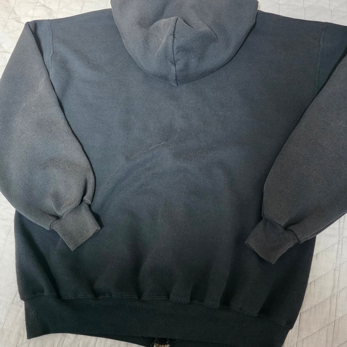 [XL] 90s 빈티지 러셀 애슬레틱 후드집업 블랙 ver.크레이지페이딩 상품이미지4