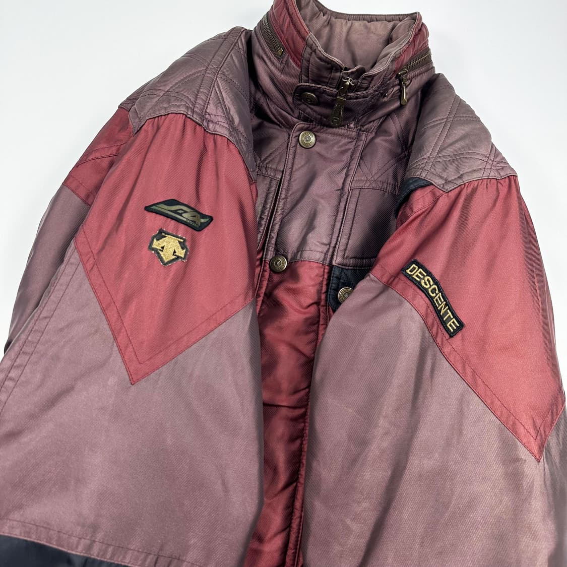 90s 데상트 스키 올드스쿨 박시핏 점퍼 버건디 L 상품이미지4