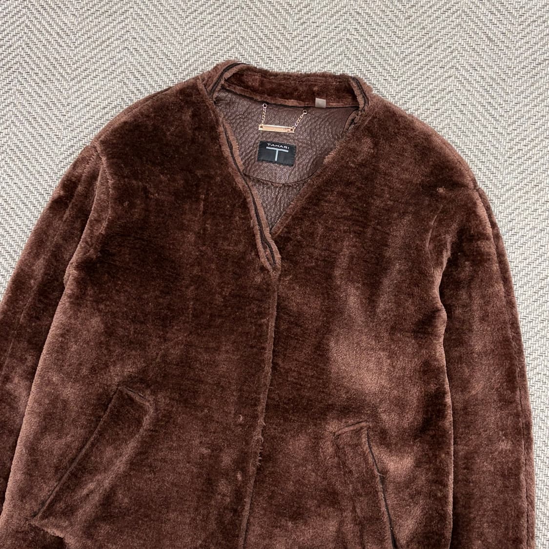 타하리 브라운 퍼 코트 자켓 v1037 상품이미지3