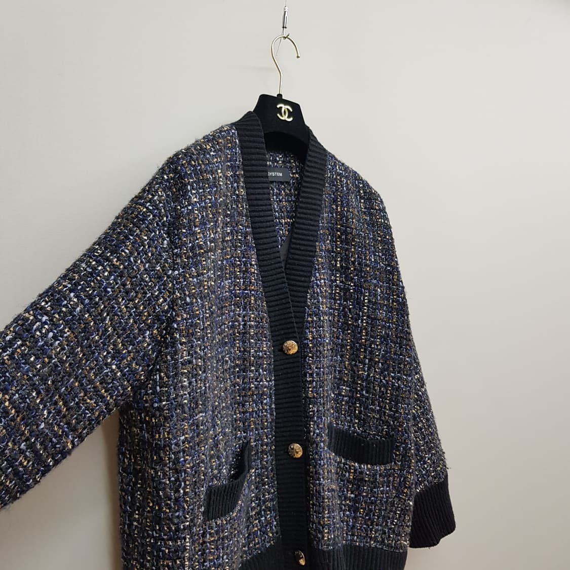 한섬 시스템 2021 멀티컬러 트위드 니트 가디건 82-94-160 상품이미지3