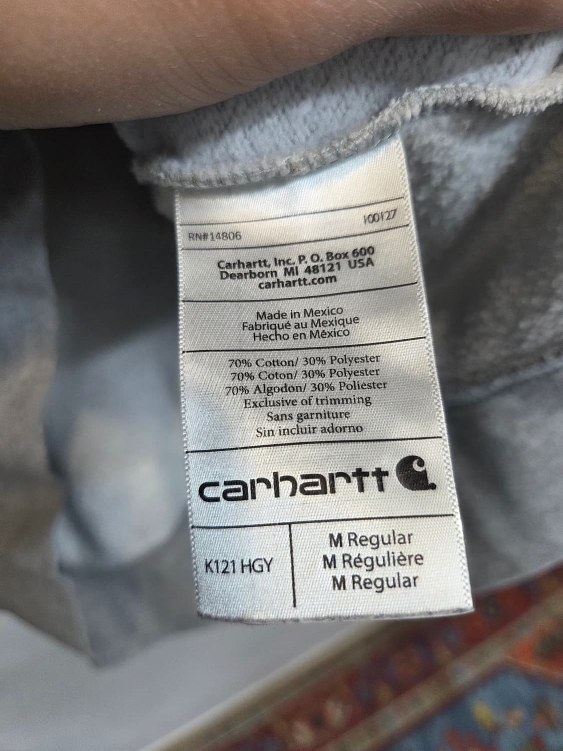 칼하트 미드웨이트 기모 후드티 M 레귤러  상품이미지4