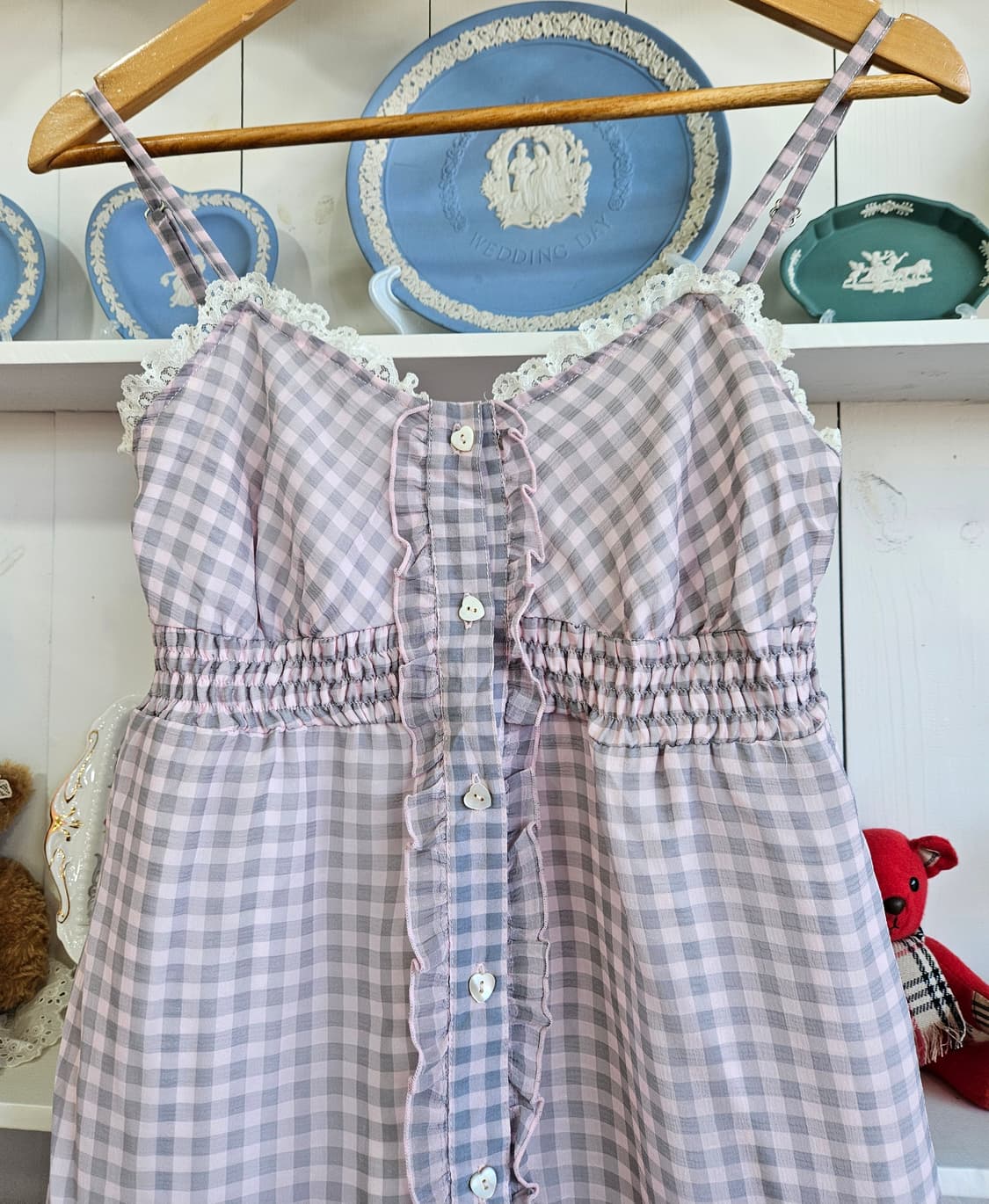 트랄라라(Tralala) 체크 레이스 롱 원피스 상품이미지3