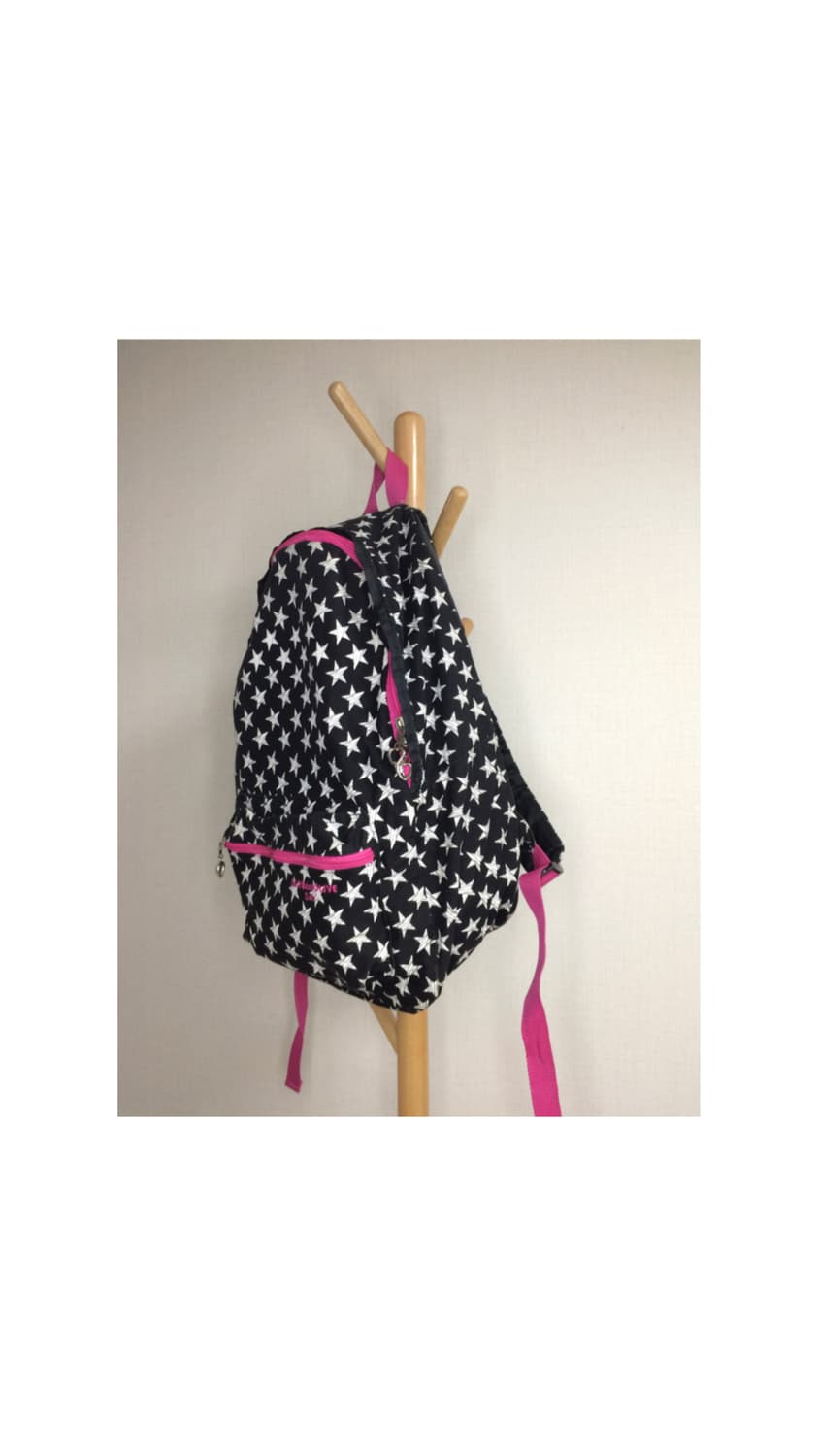 빈티지 블랙 별 무늬 패턴 백팩 상품이미지2