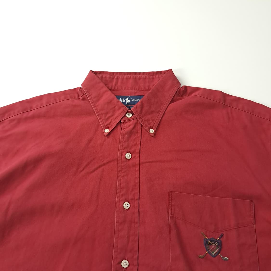 CK167 XL 폴로 90s 테라코타 골프크레스트 앰블럼 반팔 셔츠 남 상품이미지2