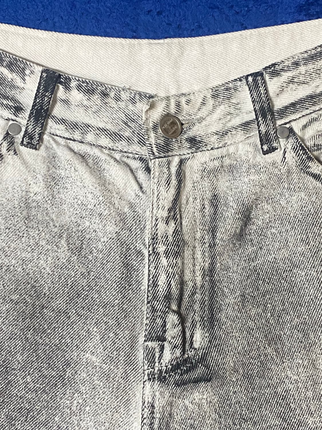 WE11DONE 웰던 그레이 워싱 카고 데님 팬츠 L 상품이미지3