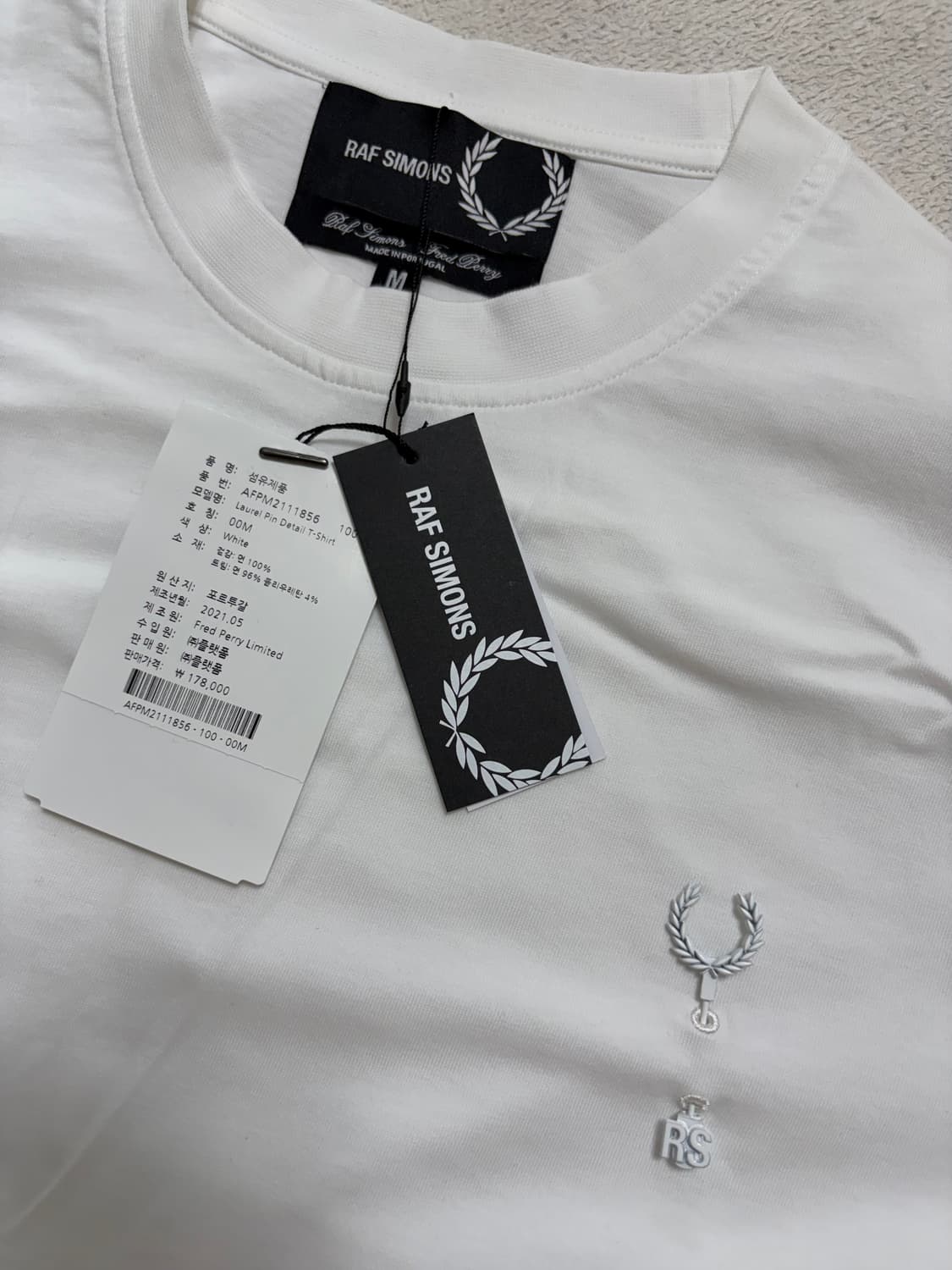[M]라프시몬스x프레드페리 라프 로렐리스 핀 반팔티셔츠 (화이트) 상품이미지2