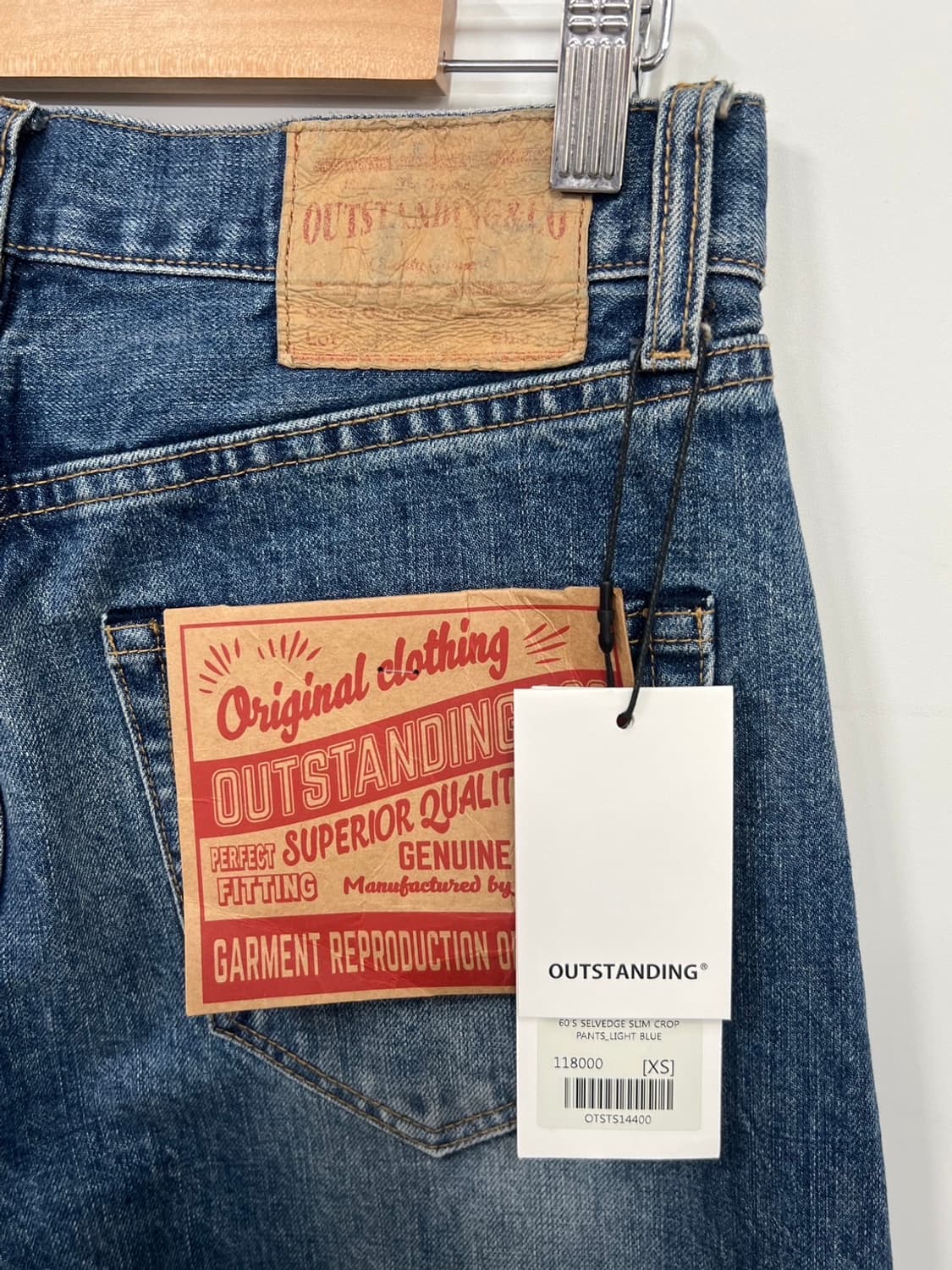 아웃스탠딩 60s 복각 셀비지 크롭 데님 팬츠 상품이미지3