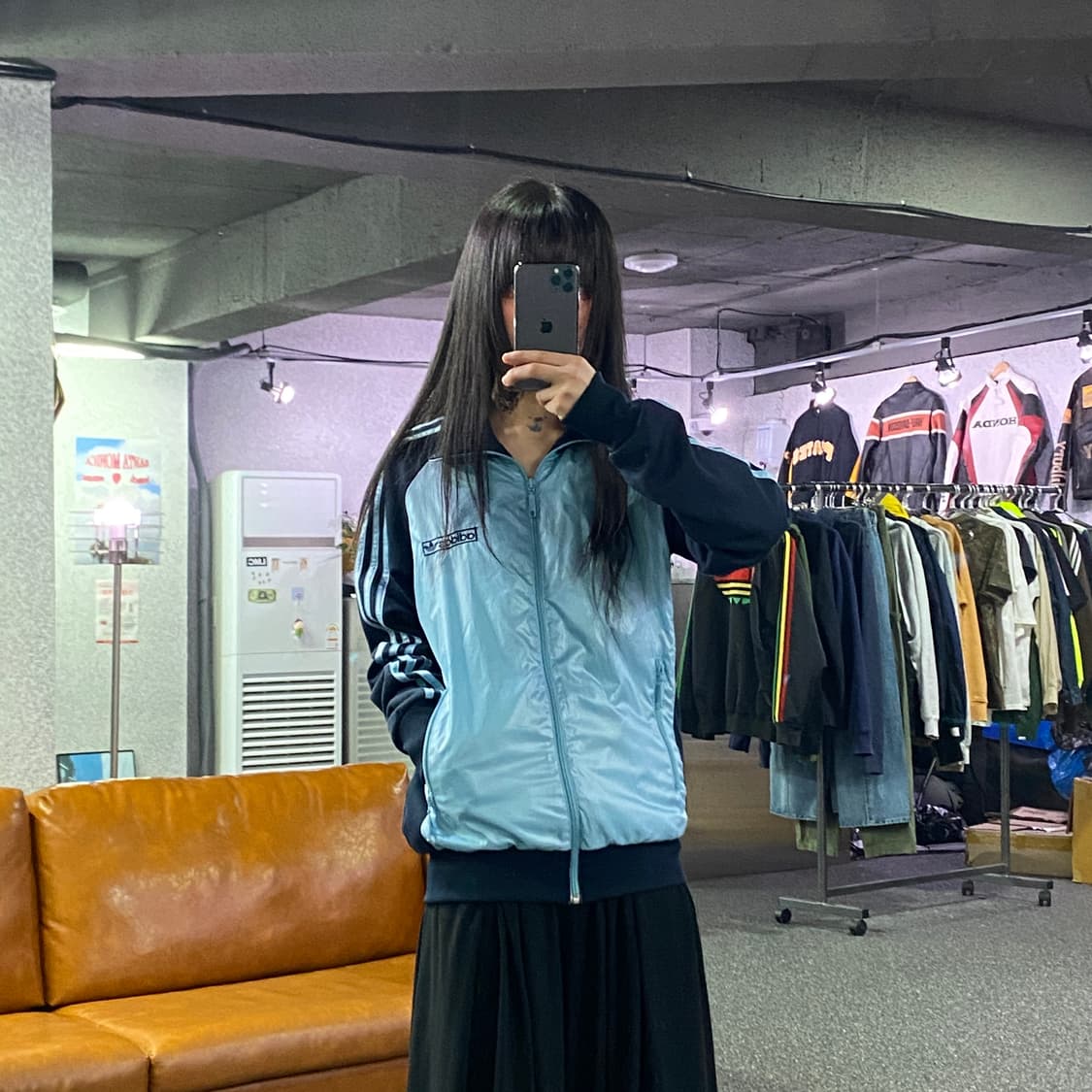 아디다스 y2k 빈티지 라이트블루 실크 트랙탑 져지 B4620  상품이미지1