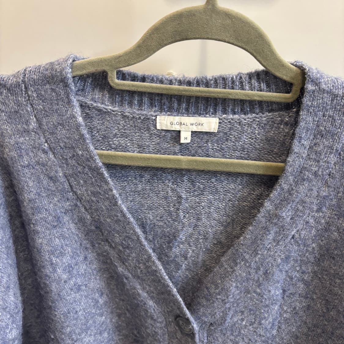글로벌 워크 양모혼방 솜사탕 블루 가디건 상품이미지4