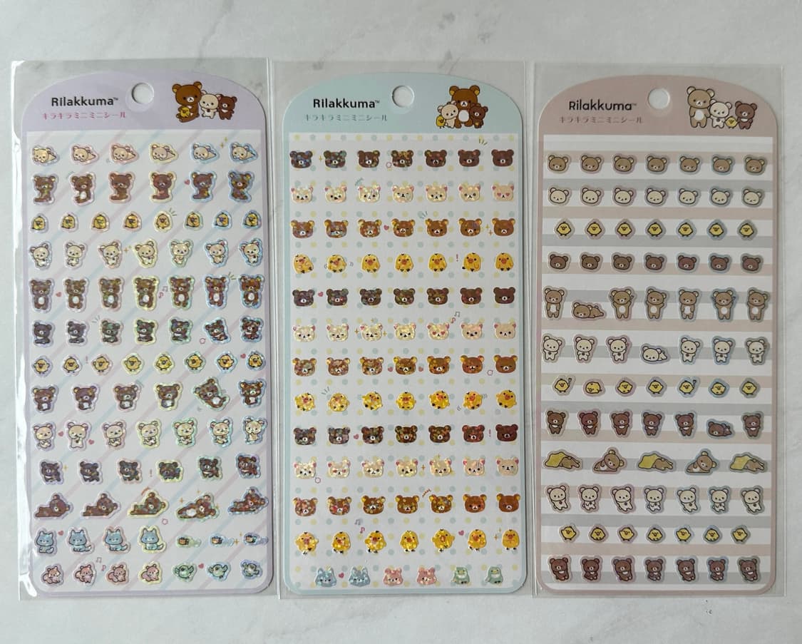 리락쿠마 홀로그램 미니 스티커 3종 세트 일괄 판매 상품이미지1