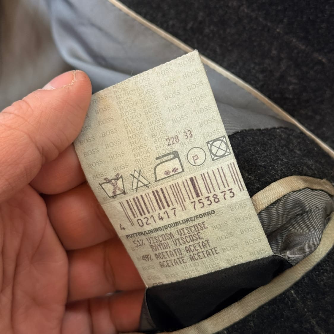 휴고 보스 스트라우스 블랙 스트라이프 버진울 오버핏 코트 XXL XL 상품이미지10