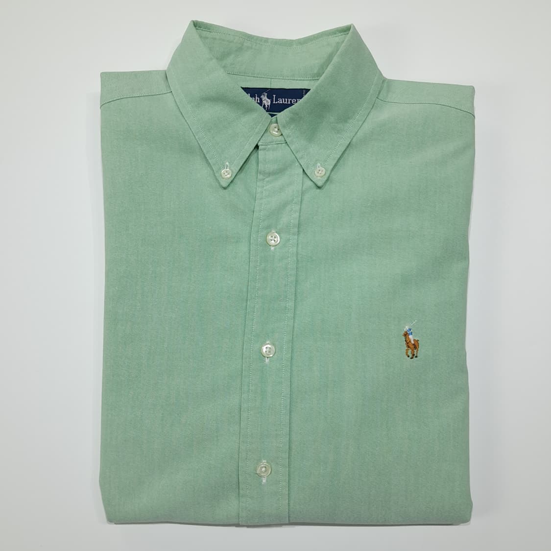 CL535 XL 폴로 90s 코튼 멀티포니 애플그린 셔츠 남방 상품이미지7