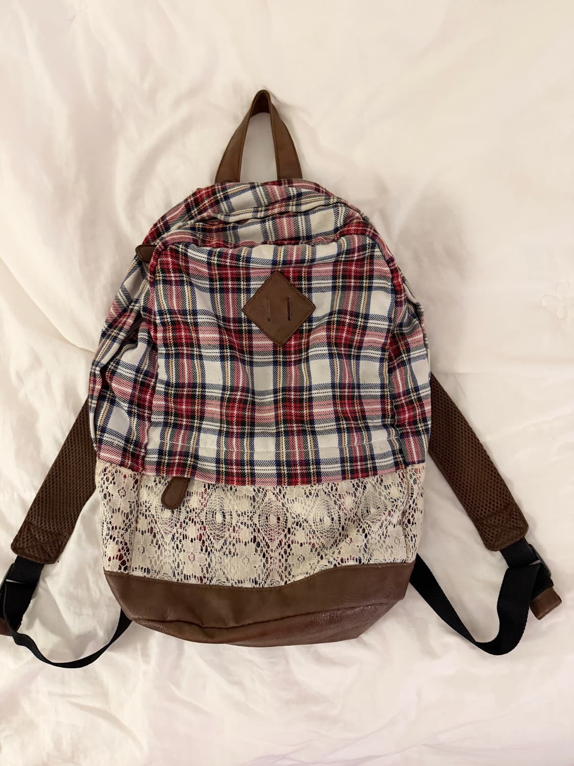 일본 빈티지 체크백팩 모리걸 하구미 딸기초코 도트 땡땡이 상품이미지1