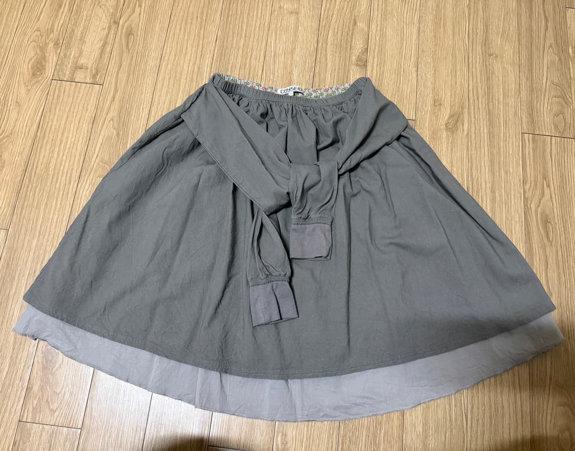 코이세이오 스트랩 셔링 스커트 애쉬 브라운 상품이미지2