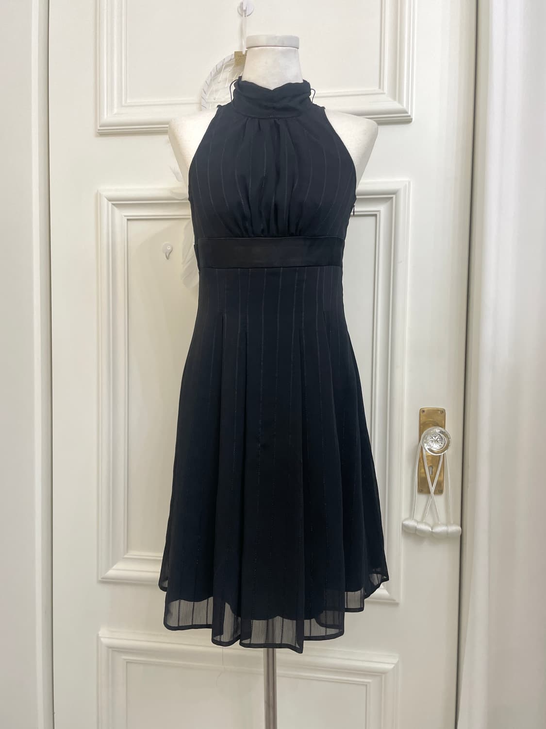 black shirring pleats slim halter opc 상품이미지1