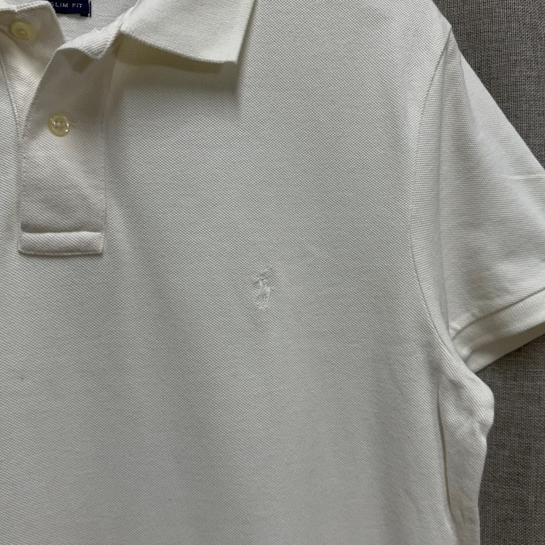 [L] 폴로 랄프로렌 화이트 코튼 반팔 카라티 상품이미지4