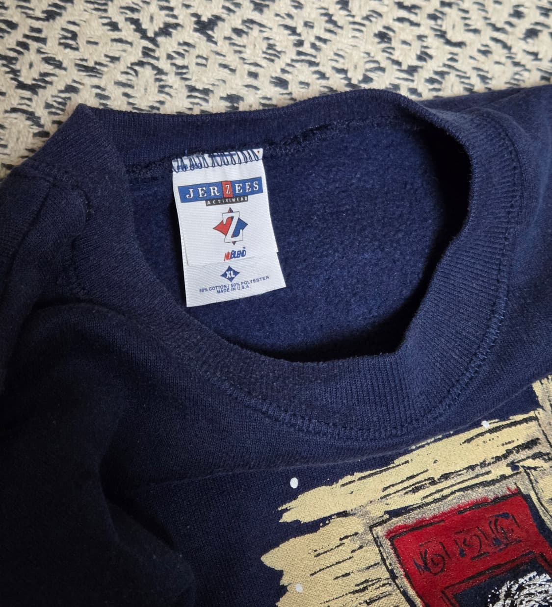90's JERZEES 프린팅 맨투맨 스웻셔츠 네이비 XL 상품이미지3